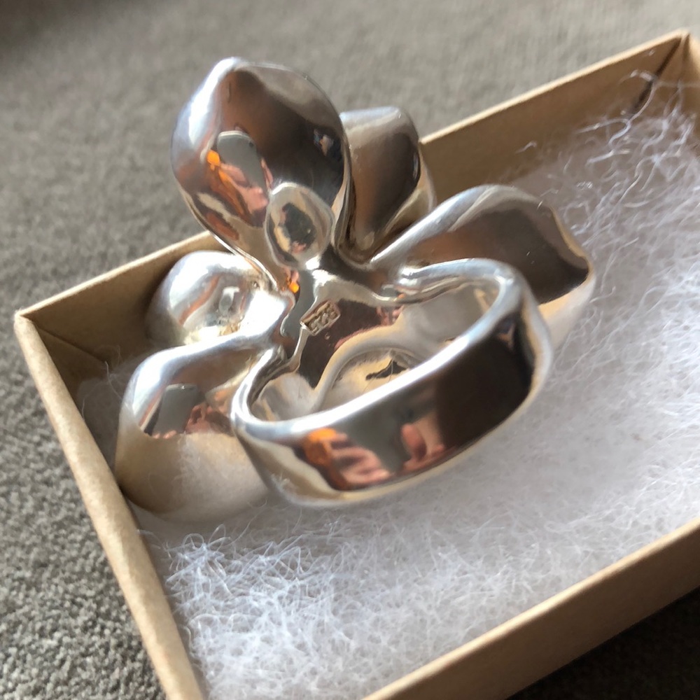 Silver Flower Ring - image 3